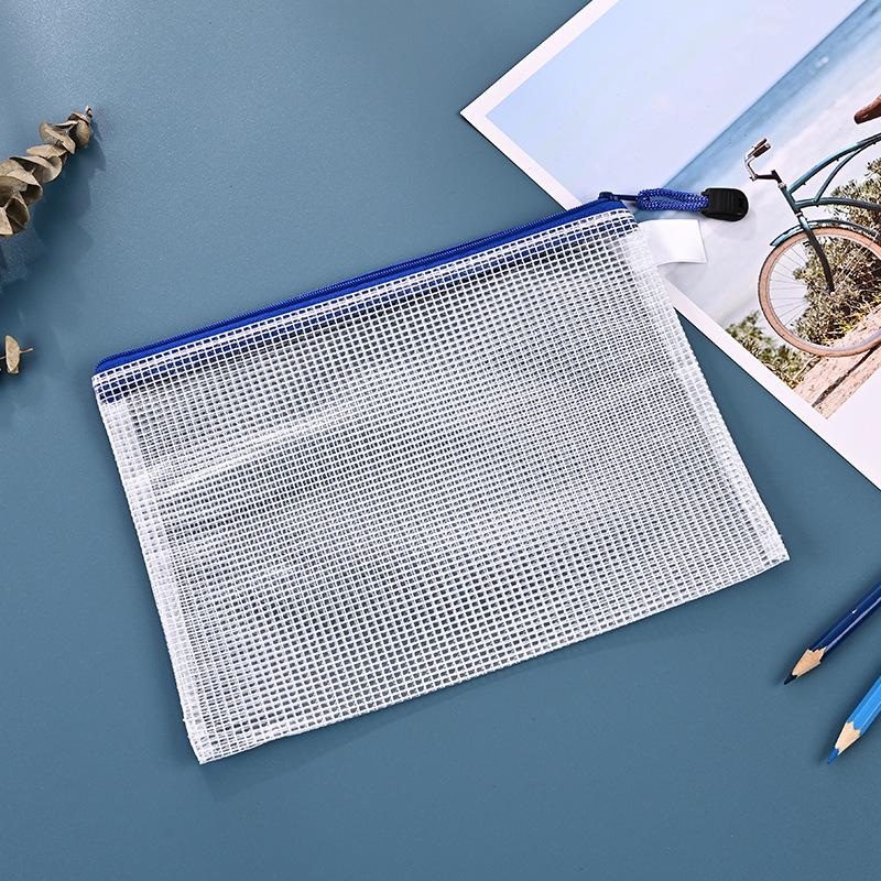 Mesh Zipper File Bag: Creative Waterproof Pencil Case & Transparent Document Storage for Students & Office
