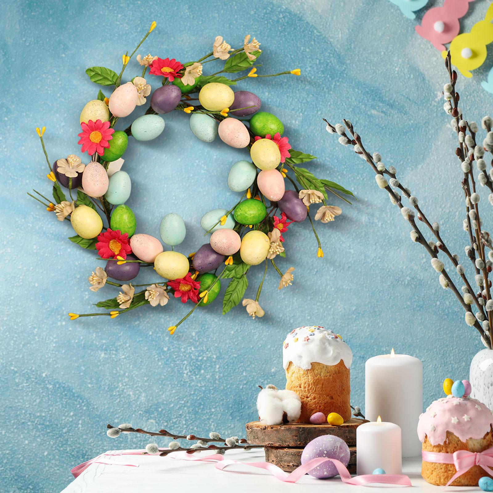 

Пасхальное яйцо венок украшение входной двери снаружи висит искусственный цветок-гирлянда на день рождения