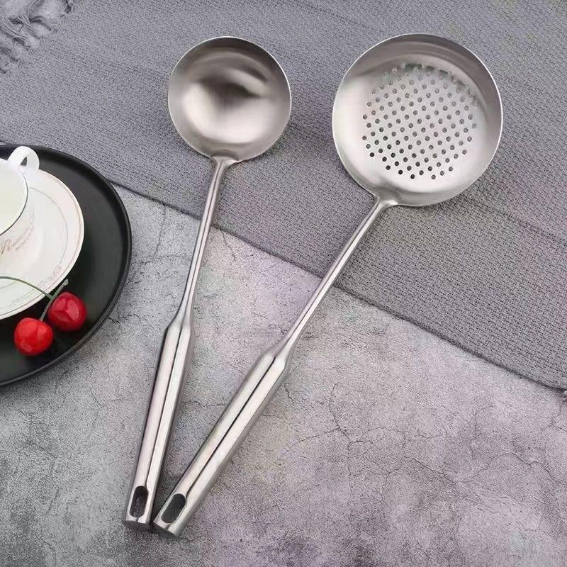 German Stainless Steel Stir-Fry Spatula & Ladle Kitchen Utensil Set