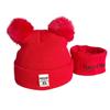 Wool Plush Ears Toddler Cap Infant Knitted Hat Winter Hats Scarf Set Lovely Beanie Hat Boy Girl Cap