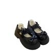 Fashion 2025 New Women's Mary Jane High Heels Round Toe Bow Tie Med Heel Outdoor Casual Sweet Platform Pumps Comfortable & Stylish