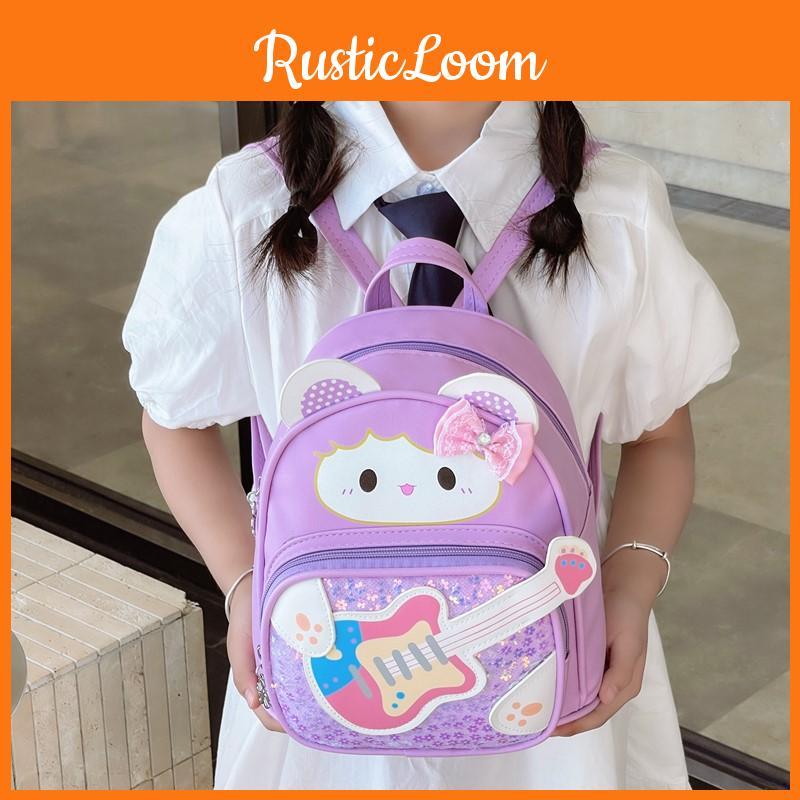 Lightweight Cartoon Guitar Children Backpack For Kindergarten And School Use