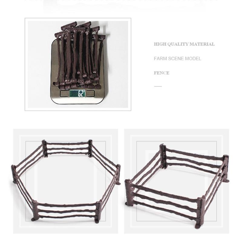 10Pcs Farmhouse Decoration Miniature Scene Fences Set for Doll House Furniture DIY Role for Play Accs Kids Interaction F