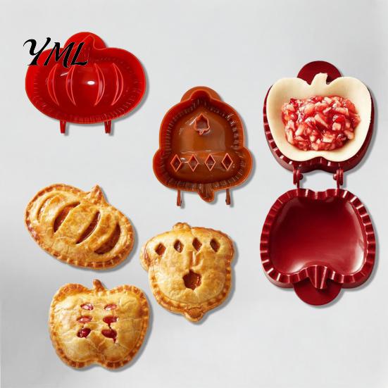 Nonstick Hand Pie Press 2Pcs Fall Molds Set, Autumn Theme Dough for Pumpkin Apple And Kitchen Baking Tools Acorn Mini Fruit Pies, Thanksgiving Tools,