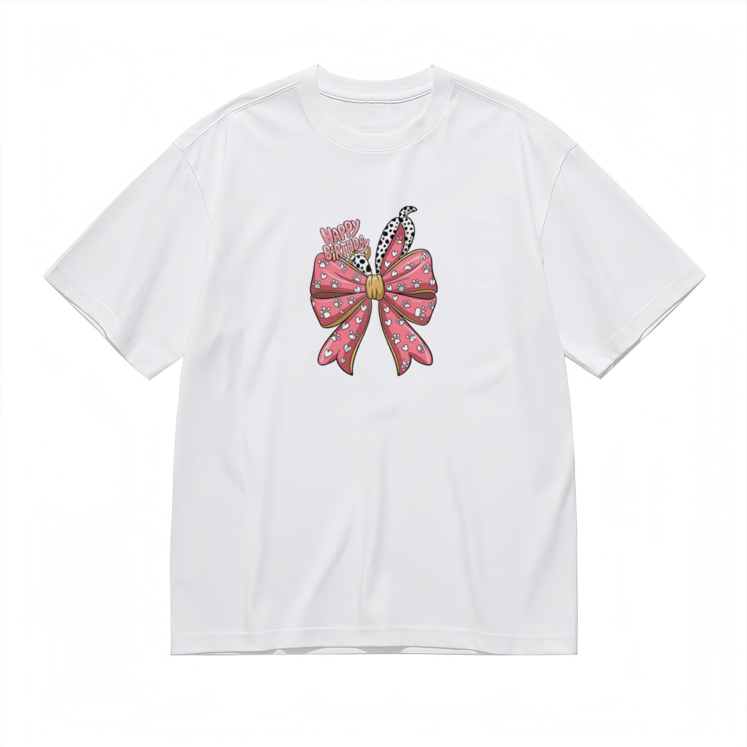 Women s Trend Cute Breathable Classic T-Shirt Mens Womens Tees Top Bow Birthday Graphic Tee 3XL