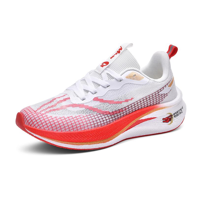 

Модные мужские и женские спортивные кроссовки для бега, повседневные, дышащая сетчатая поверхность, карбоновая пластина, износостойкая резиновая подошва 36