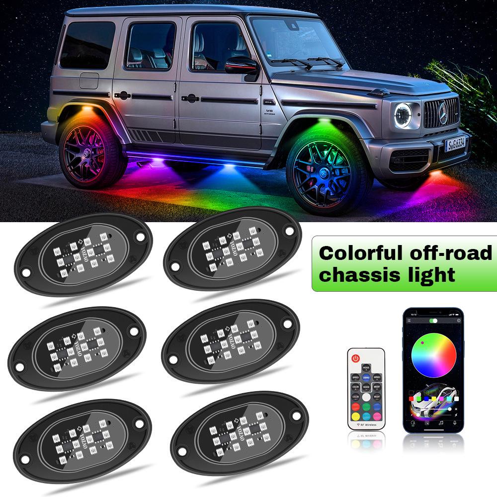 

Трансграничные семицветные светодиодные огни для шасси с дистанционным управлением через приложение и звуковым управлением 1-to-4 APP