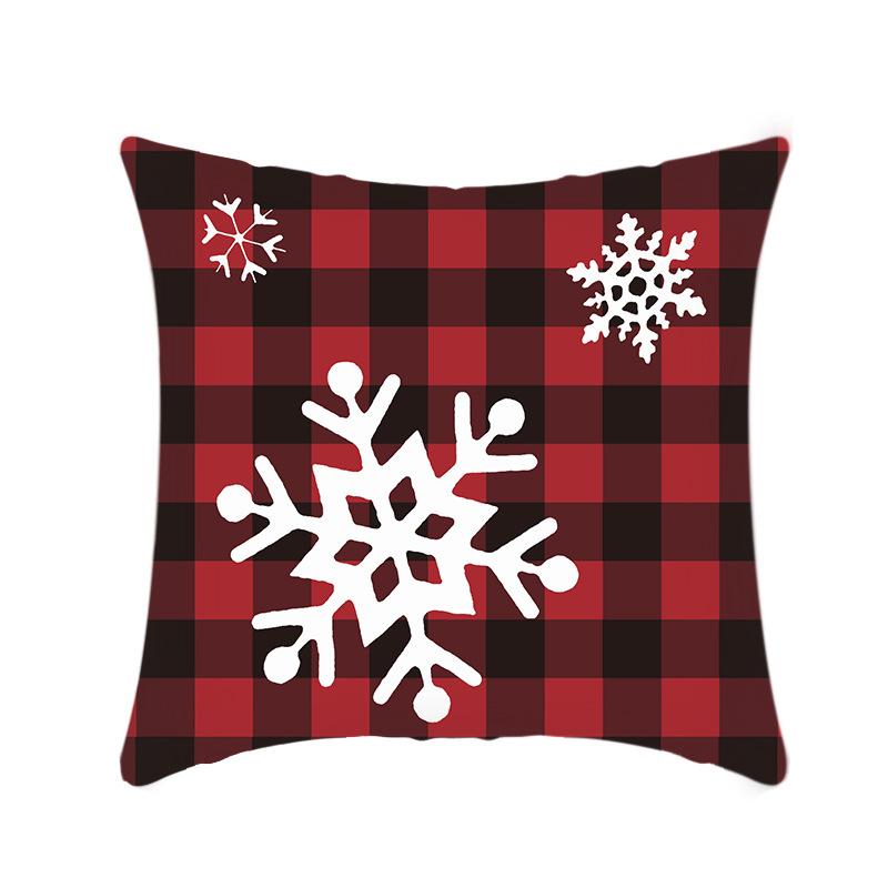 Christmas Bedside Cushion Cover Office Nap Pillow Cover Short Plush Printed Cushion Cover