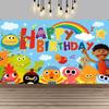 Background with Super Simple Songs, Photo Banner with Cartoon Monsters, Children's First Party Decoration, Photo Booth Accessories