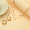 Stylish and simple gold love jewelry set ins blogger same commuting versatile necklace earrings bracelet
