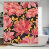 Luxury Pink Floral Shower CurtainWaterproof, Anti-Mildew Decorative Bathroom Wall Hanging for Home Decoration 180cm X 240cm