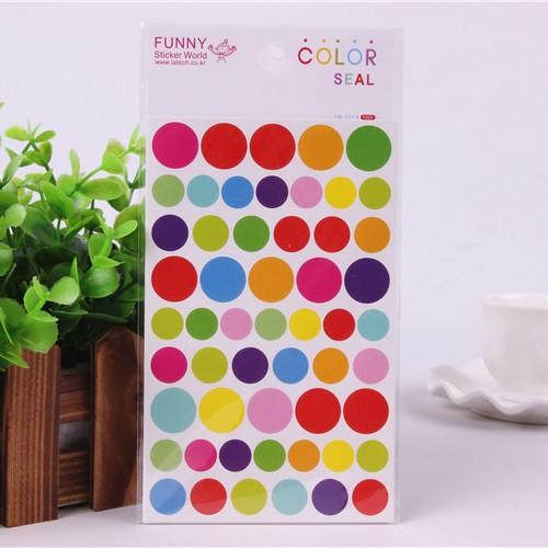 6pcs Stickers Paper Dots Heart Star Cute Colored Sticker Toys Album Diary Decoration Sticker Label Adhesive