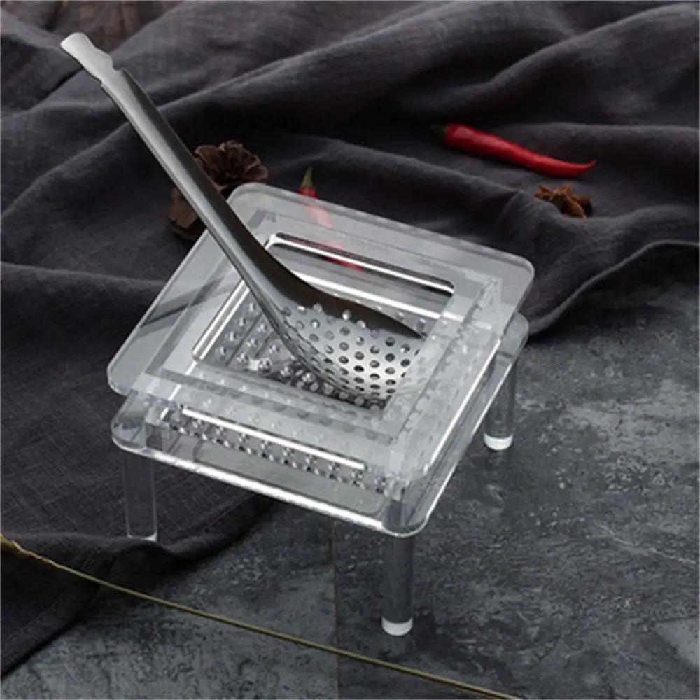 1Pc Caviar Spoon Hot Pot Filter Spoon with Long Handle Vintage Tea Spoon Shovel Set Small Spoons 56 Holes Kitchen Tools