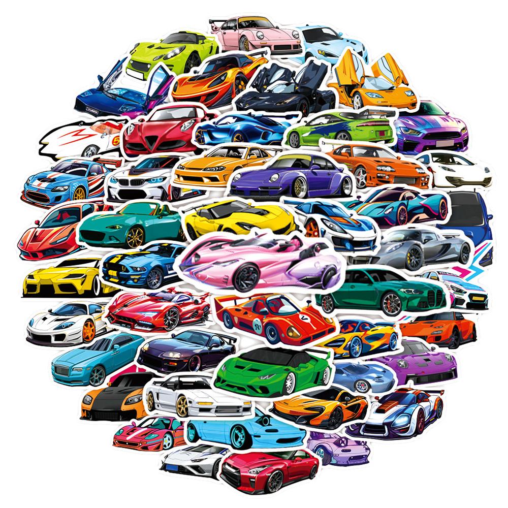 10/30/50pcs  Racing Supercar Graffiti Stickers Classic Retrofit Racing Car Decal DIY Skateboard Bike Cool Waterproof Sticker