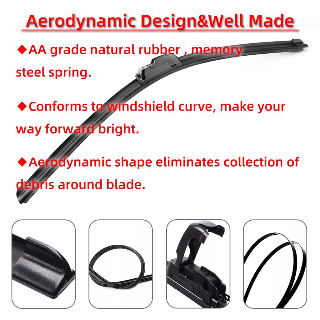 For TOYOTA RAV4 XA40 MK4 Front Rear Wiper Blades Brushes Cutter Accessories J U Hook 2013-2018 2013 2014 2015 2016 2017 2018