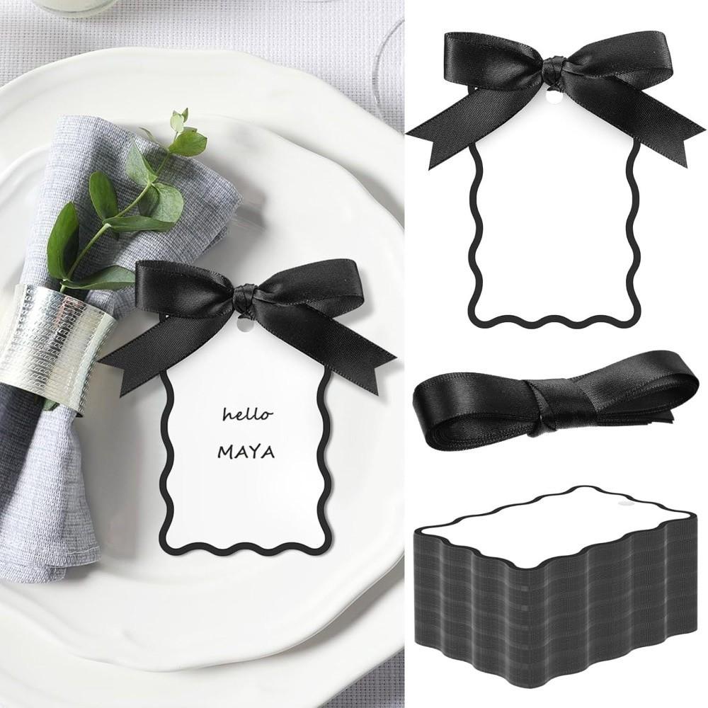 24pcs DIY Handwritten Label Card Mini Size Hanging Decoration Gift Labels DIY Crafts With Ribbon Thank You Card Party Gift
