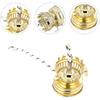 2-Pack Brass Plated Oil Lamp Burner - Replacement Burner with Wick for Vintage and Antique Lamps - Kerosene Burner Wicks Included