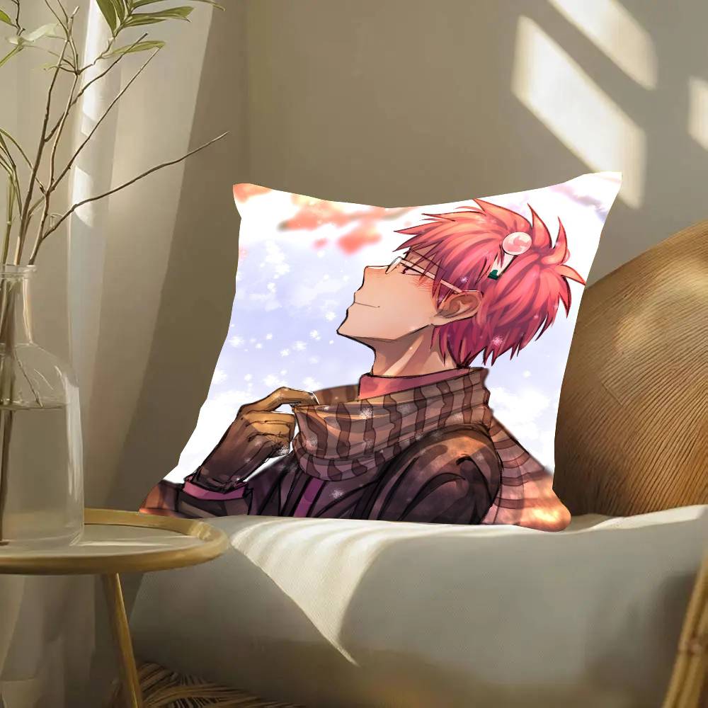 The Disastrous Life Of S-Saiki K Anime Pillow Case Fashion Square Pillowcase Bedroom Sofa Room Ins Decoration Leisure