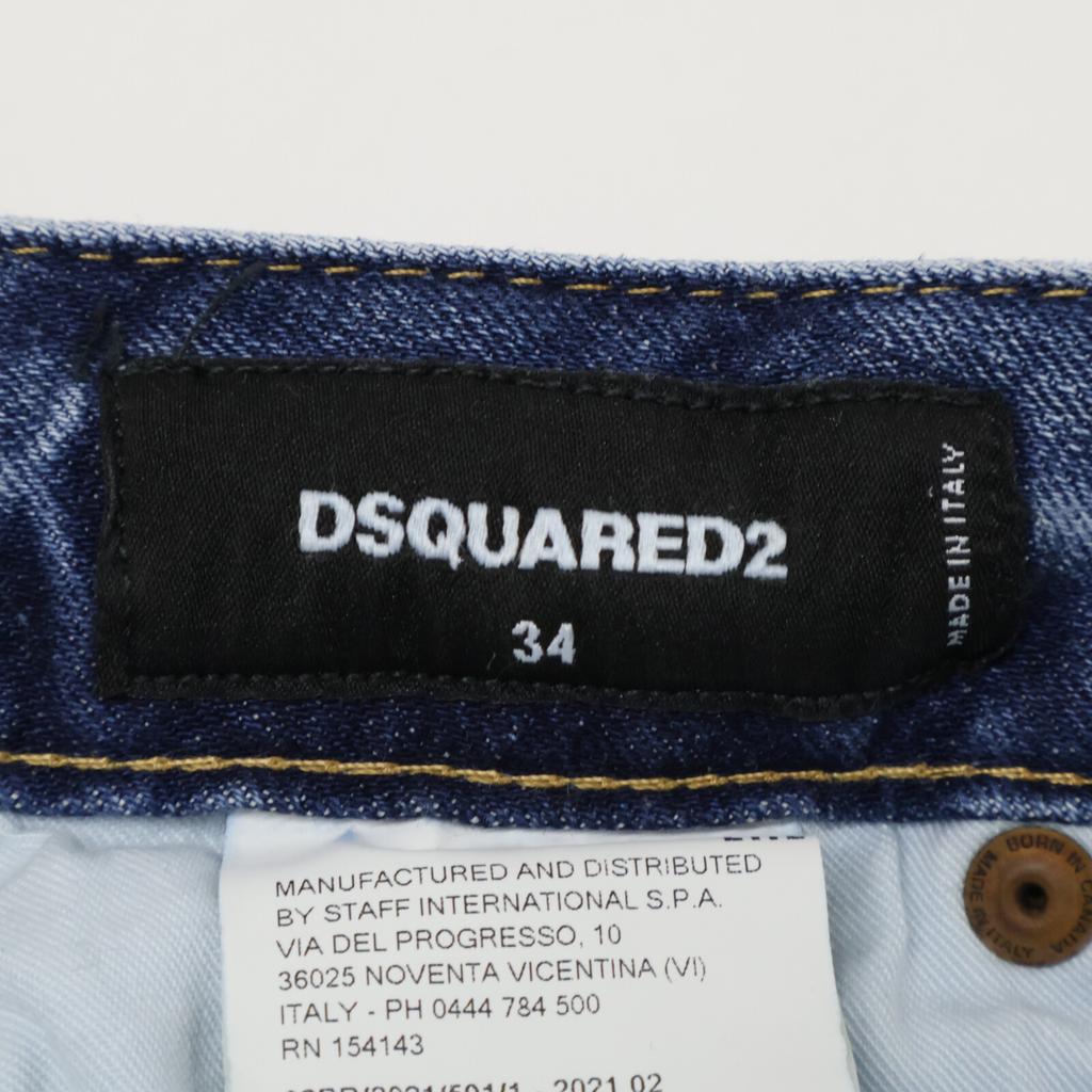 Dsquared2 S75LB0522 Jennifer Stretch Cut-Off Denim Bottoms 34 blueUsed