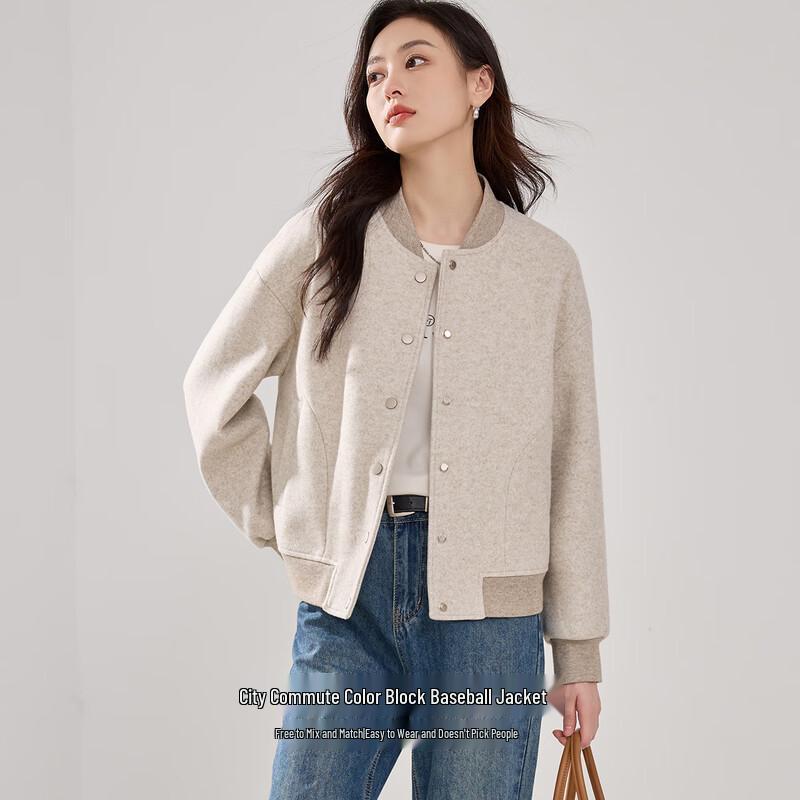 

Женская бейсбольная куртка в рубчик с цветными блоками L