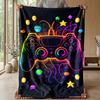Pixel Game Controller Art Theme Blanket Lightweight Warm Flannel Blanket Decorative Throw Blanket for Home Decoration