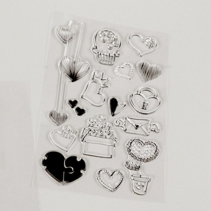 Cute Heart Stamps Cupcake Kids Craft Clear Stamps Scrapbook Album Embellishment