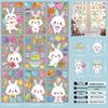 Easter Cartoon Rabbit & Egg Window Glass Stickers for Refrigerator & Cabinets