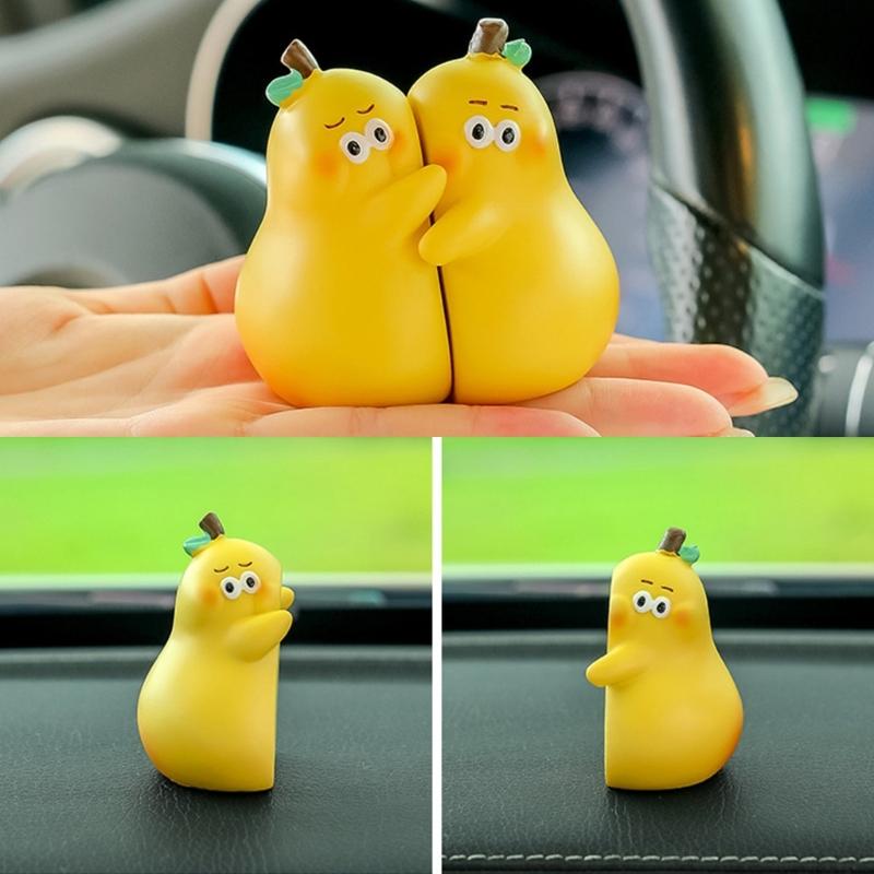 Lovely Couple Decorations Car Interior Ornaments Never Divided Pear Cartoon Doll