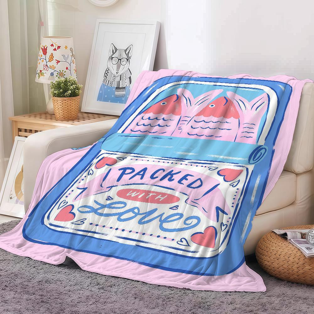 Sardines Fish Art Blanket Warm And Soft Suitable For Bedroom Living Room Sofa Bed Office Travel Camping