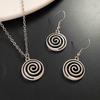 Vintage Spiral Vortex Necklace Earrings for Women Unisex Boho Pentagram Necklace Fashion Y2K Retro Jewelry