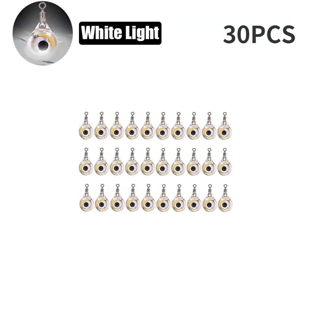 10-200pcs Mini Fishing Lure Light LED Deep Drop Underwater Eye Shape Squid Fish Bait Luminous Lure for Attracting Fish
