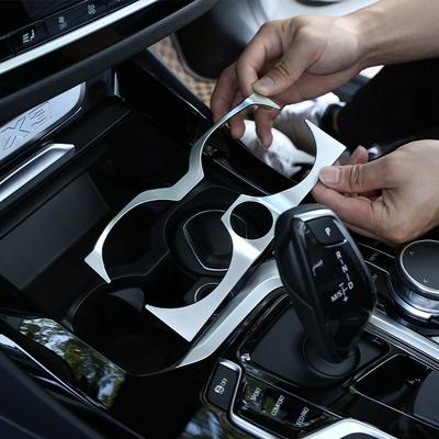 For BMW X3 X4 G01 G02 2018- ABS Chrome Silver Car Central Control Water Cup Holder Frame Trim Car Accessories