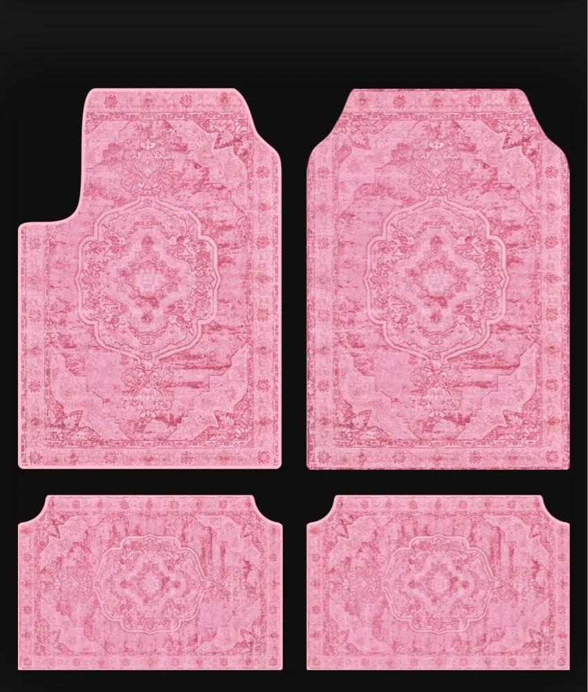 Set of Bohemian Style Floor Mat Universal Size Car Foot Mat American Retro Rugs for Bedroom Home Anti-slip Soft Rug