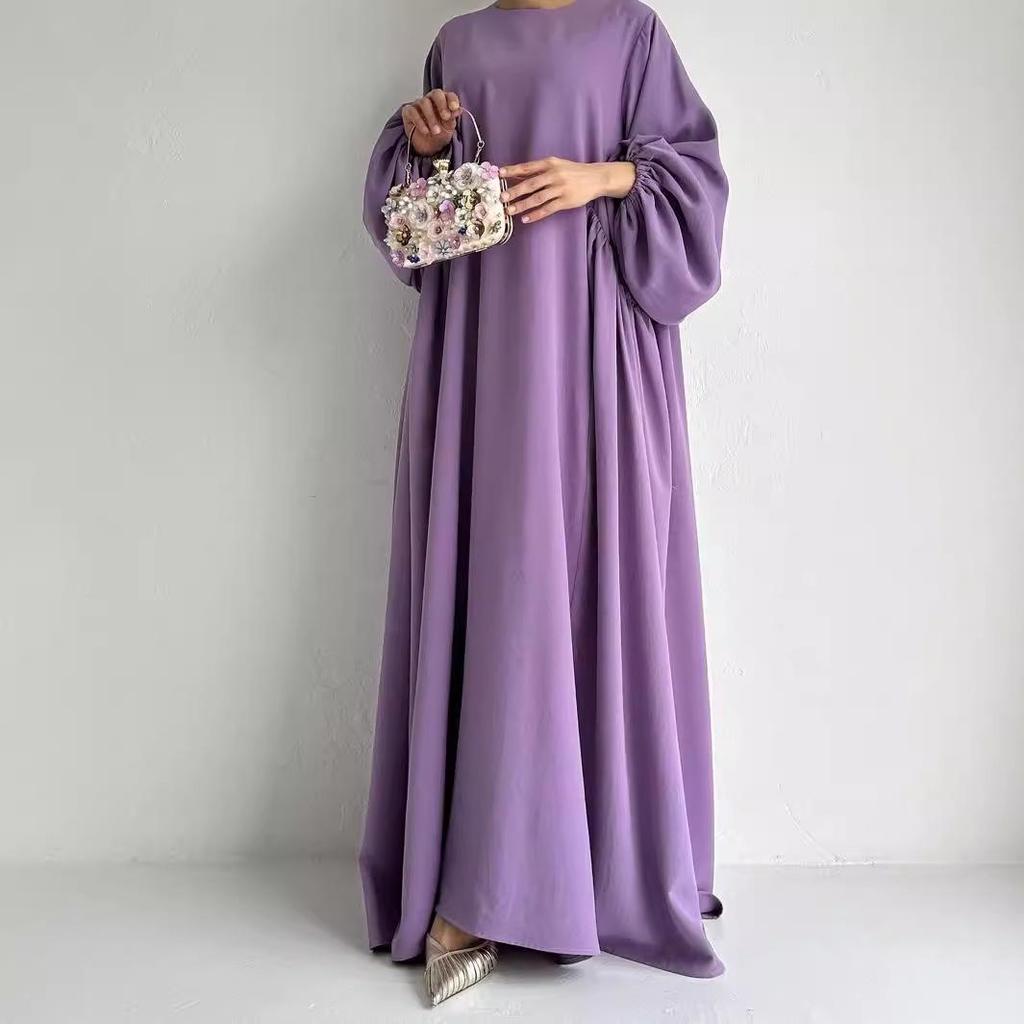 2025 New Middle Eastern Muslim Women's Simple Abaya Dress