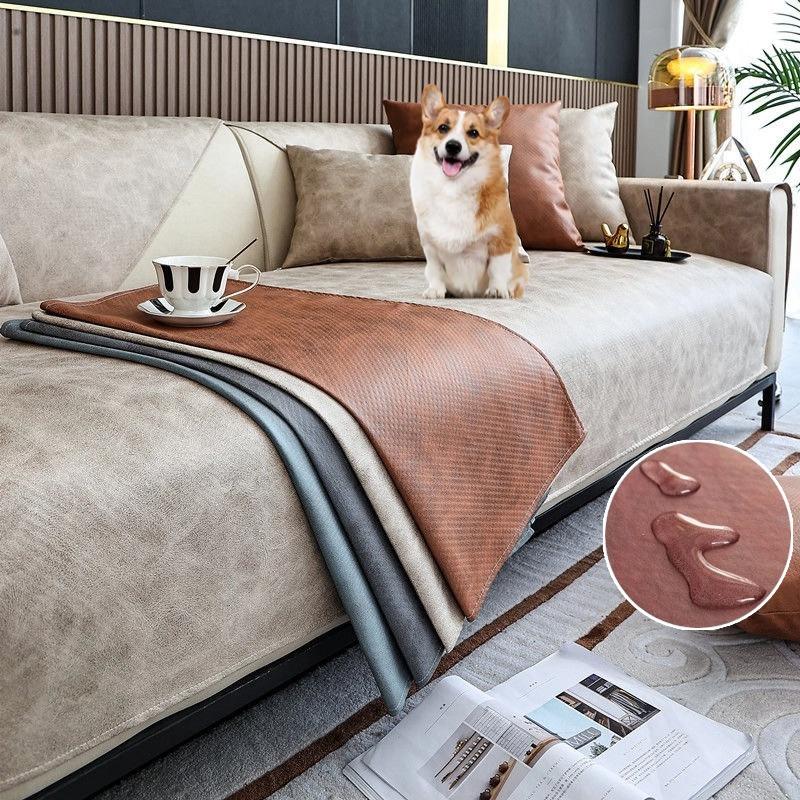Extra Thick Faux Leather Sofa Chair Pad For Family Room General Purpose Couch Shield For All Seasons High-End Grippy Car Seat Covers
