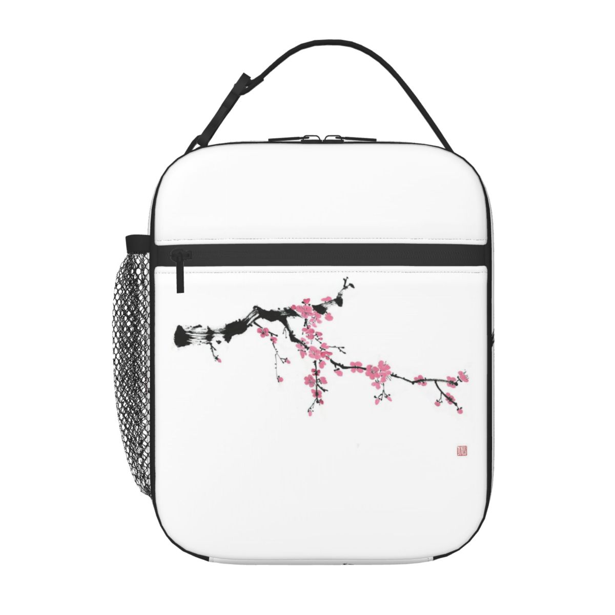 Plum Blossom Pattern Insulated Lunch Bag for Women Office Cooler Thermal Food Box Tote Portable Lunch Boxes Container One Size 1490₽