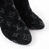 Excellent LOUIS VUITTON short boots Silhouette Line Monogram Velour black 37.5 Used