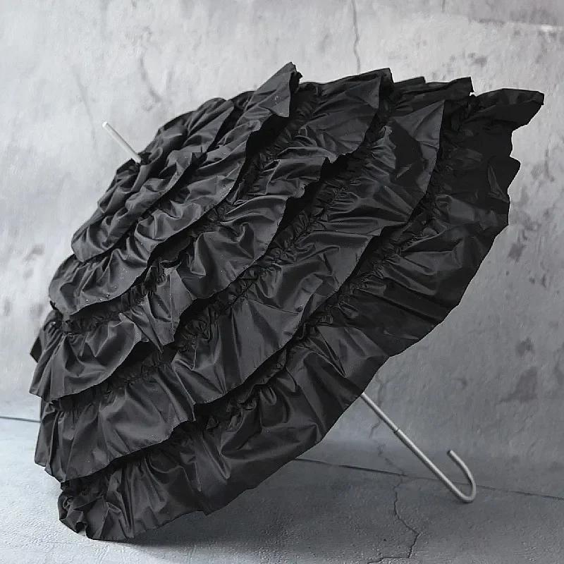 Ombrello Nordico Bianco Lungo da Donna per Matrimonio Ragazza Metallo Lusso Ombrello da Sole per Donne Guarda Chuva Idee Regalo SY338