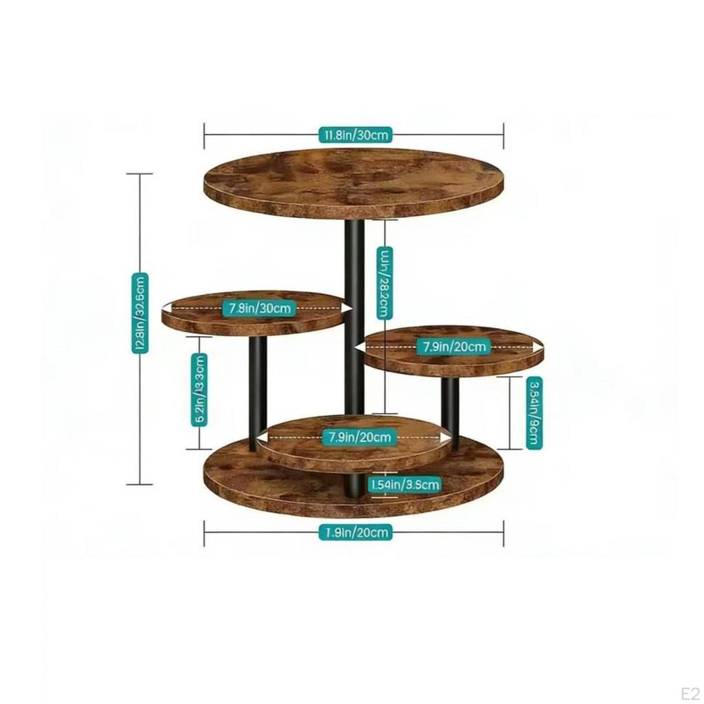 Solid Wood Cupcake Stand | Rotating Dessert Stand, SpaceSaving Vertical Design, with