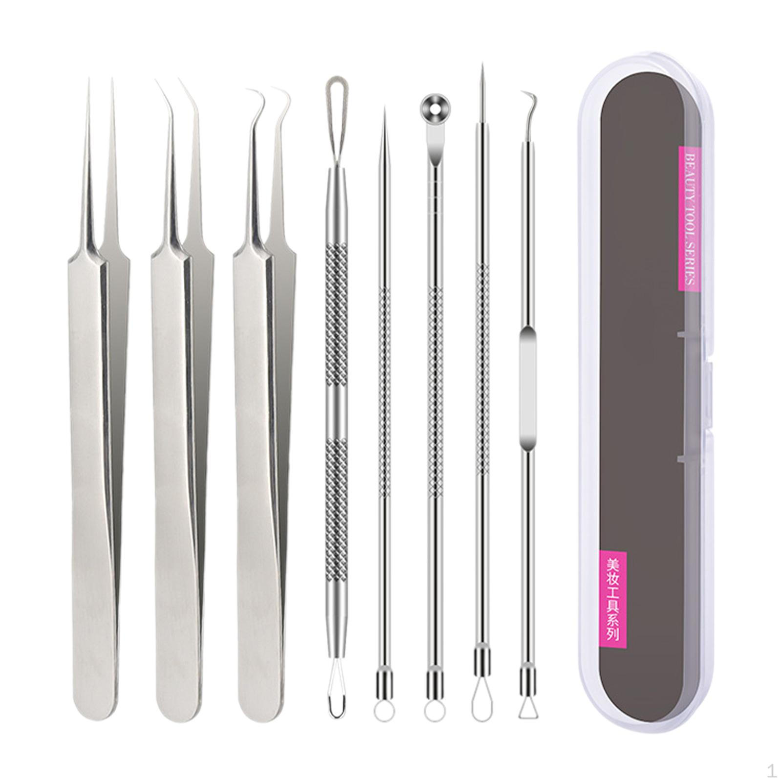 

Пинцет с зажимом для комедонов, игла из нержавеющей стали, бытовой удобный очиститель для лица для переноски Type B