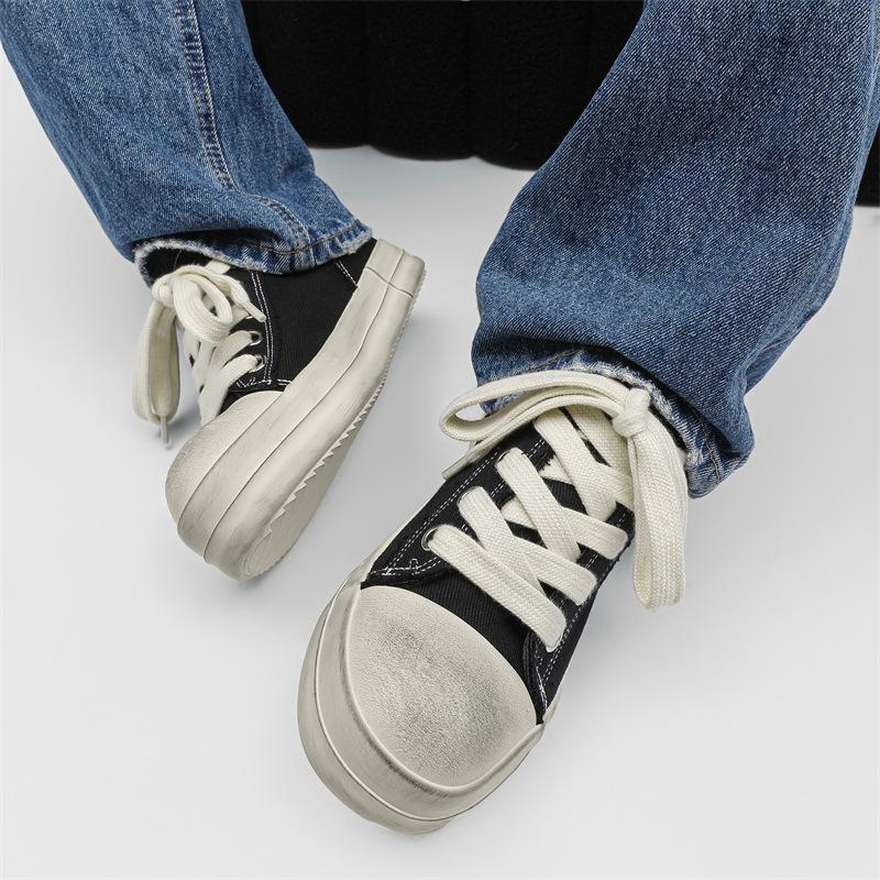 New low-top espadrilles, sports and leisure, old and dirty men's shoes, niche thick-soled heightening board shoes, men's X280