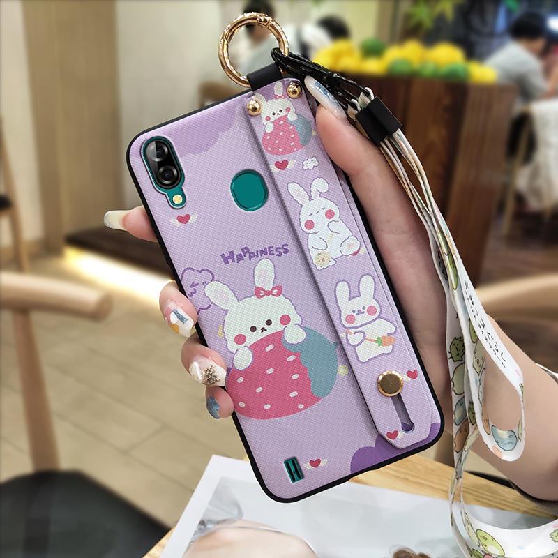 Cute Wristband Phone Case For Blackview A60 Pro Silicone Soft Case Durable Kickstand Shockproof Fashion Design Anti-dust