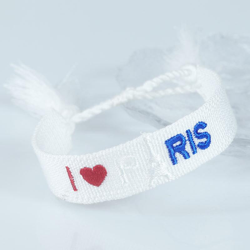 Sports Meeting Paris Couple Webbing Bracelet Embroidery Multicolour Pattern