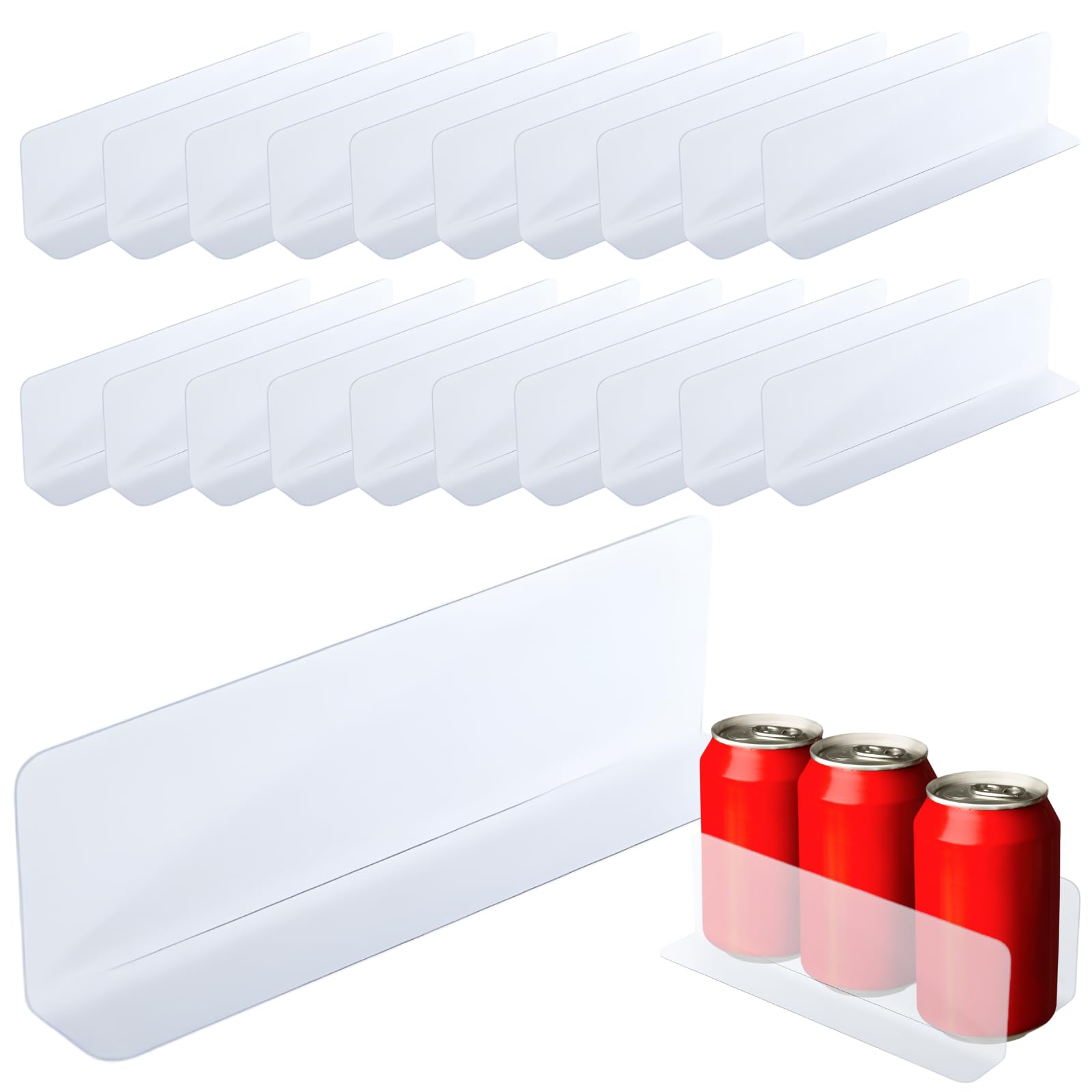 

ideamall Акриловые разделители для полок L-образной формы, 20 x 3 x 6 см, Набор из 20 штук (чистый)