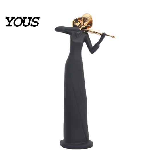 Durable Resin Sculpture Musician Sculpture, Stable Base Abstract Guitar Saxophone Singer Statue, Band Theme Decoration, Home Art Decor