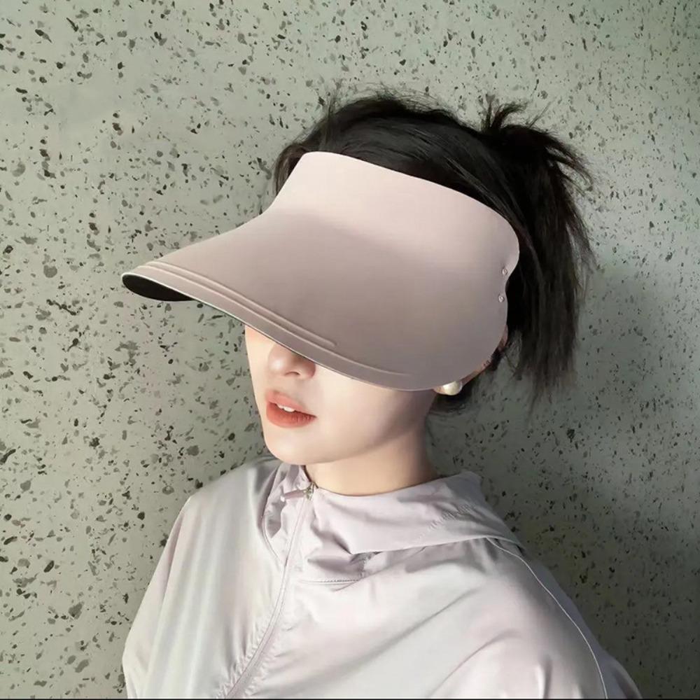 Large Brim Women Sun Hat Breathable Sunscreen Empty Top Cap Simple Seamless Visor Cap  Girl