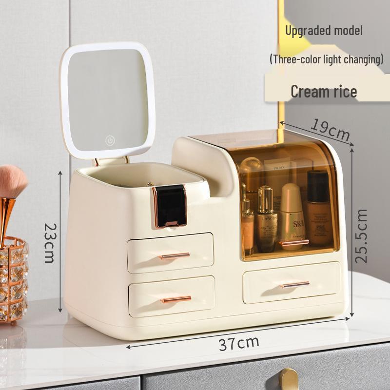 High-End LED Spiegel Kosmetik Aufbewahrungsbox für Hautpflege und Lippenstift Präsentation