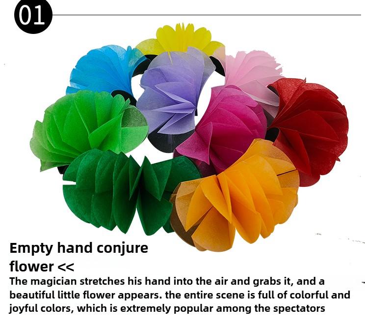 Magic Trick Flower Appearing from Hand 9 Roses Stage Performance Prop for Party Show
