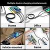 Cable de carga rápida 3 en 1, cargador universal para teléfono móvil, cable de datos duradero