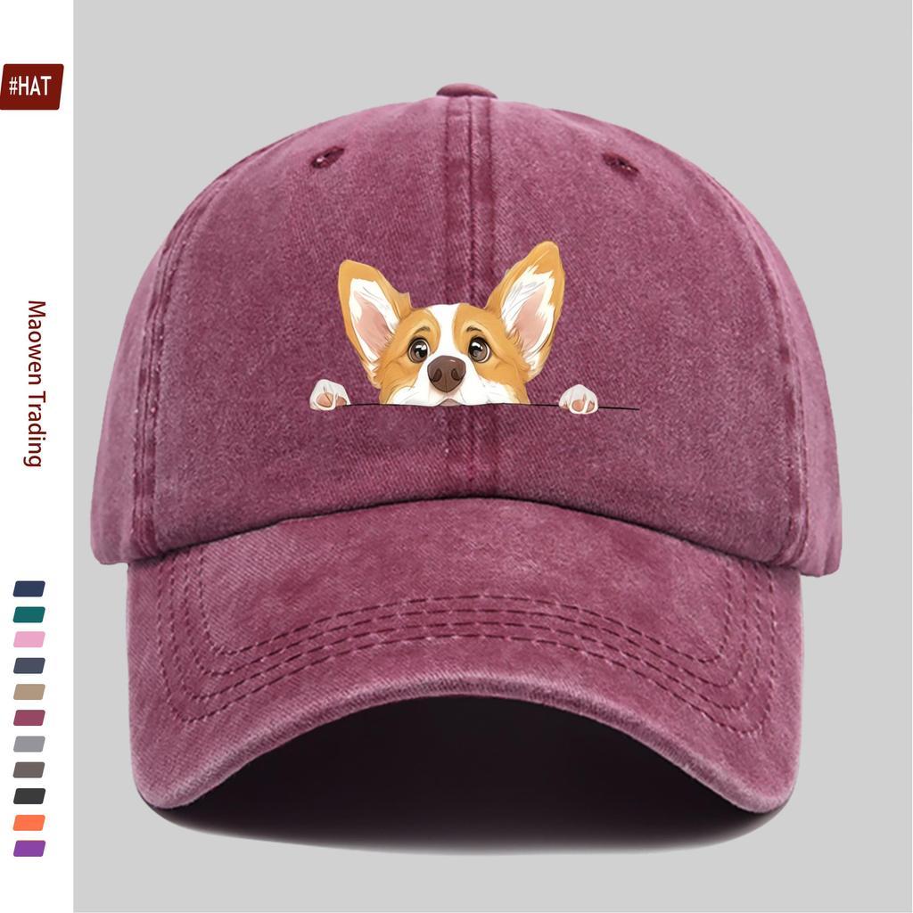 pc Cute Corgi Dog Print Baseball Cap Lightweight Summer Casual Holiday Printed YK Design Sun Hat Comfortable And Lightweight